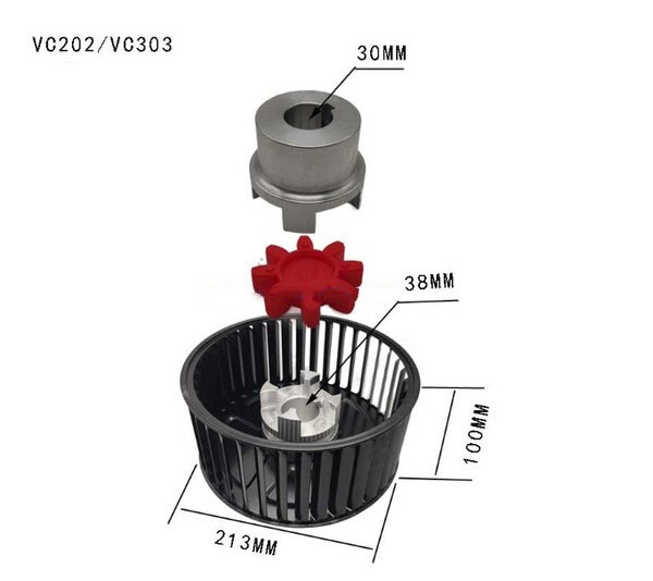 Quạt khớp nối bơm hút chân không Rietschle 1