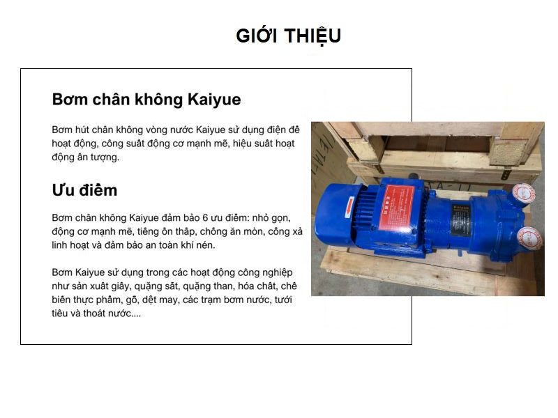 Combo máy bơm chân không vòng nước 1.4kw