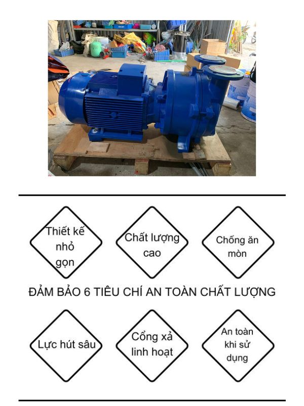 Combo máy bơm chân không vòng nước 11kw