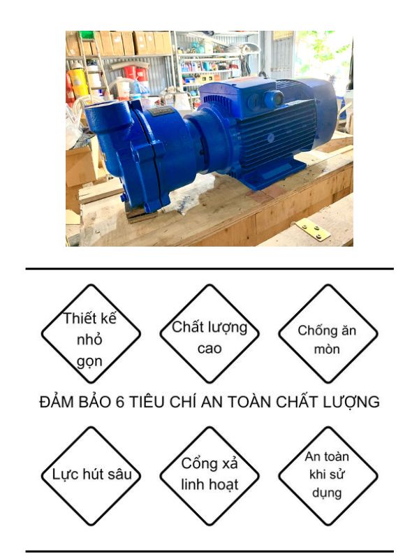 Combo máy bơm chân không vòng nước 3.85kw