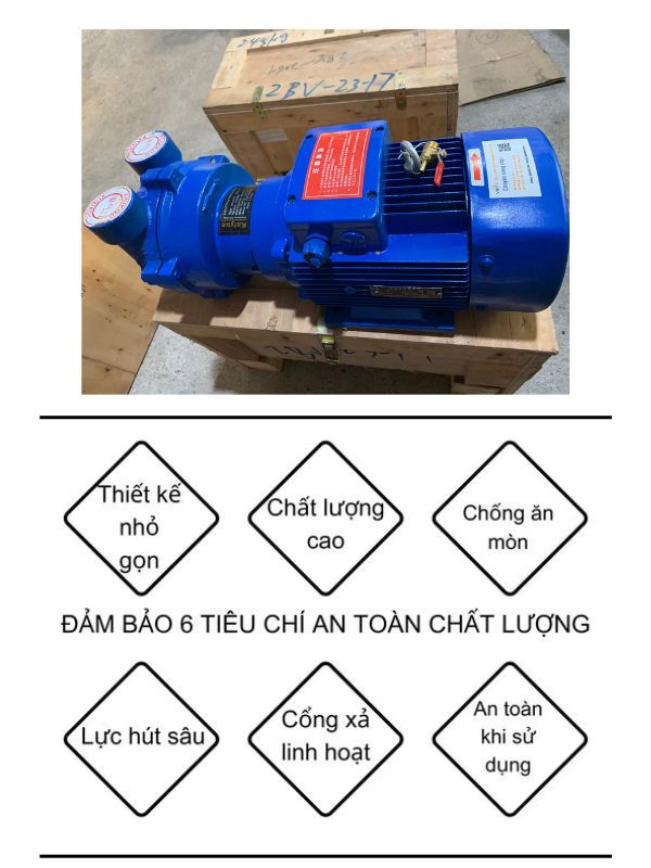 Combo máy bơm chân không vòng nước 2.35kw