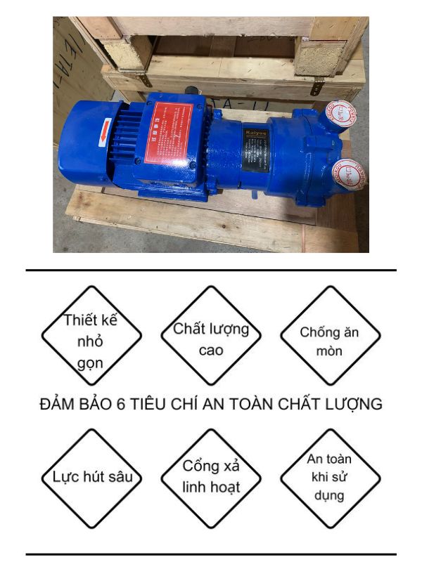 Combo máy bơm chân không vòng nước 2.35kw