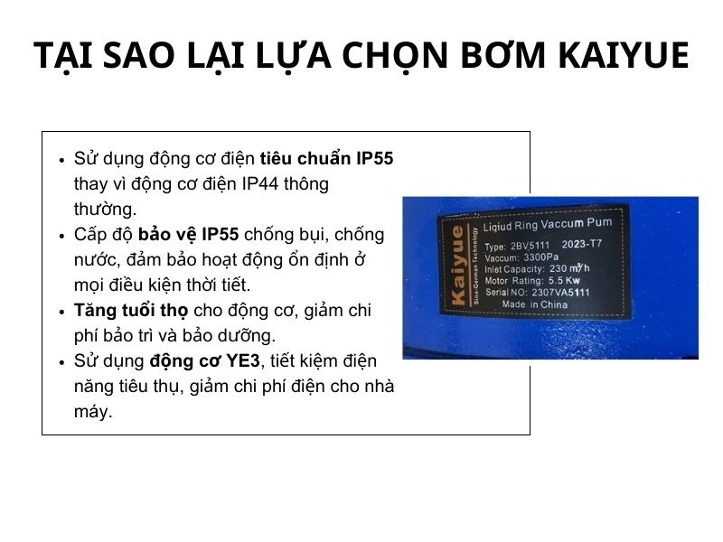 Combo máy bơm chân không vòng nước 5.5kw