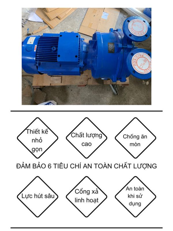 Combo máy bơm chân không vòng nước 15kw