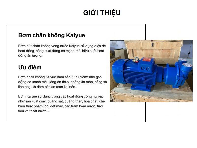 Combo máy bơm chân không vòng nước 4kw