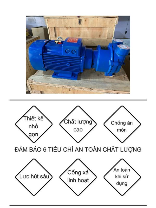 Combo máy bơm chân không vòng nước 4kw